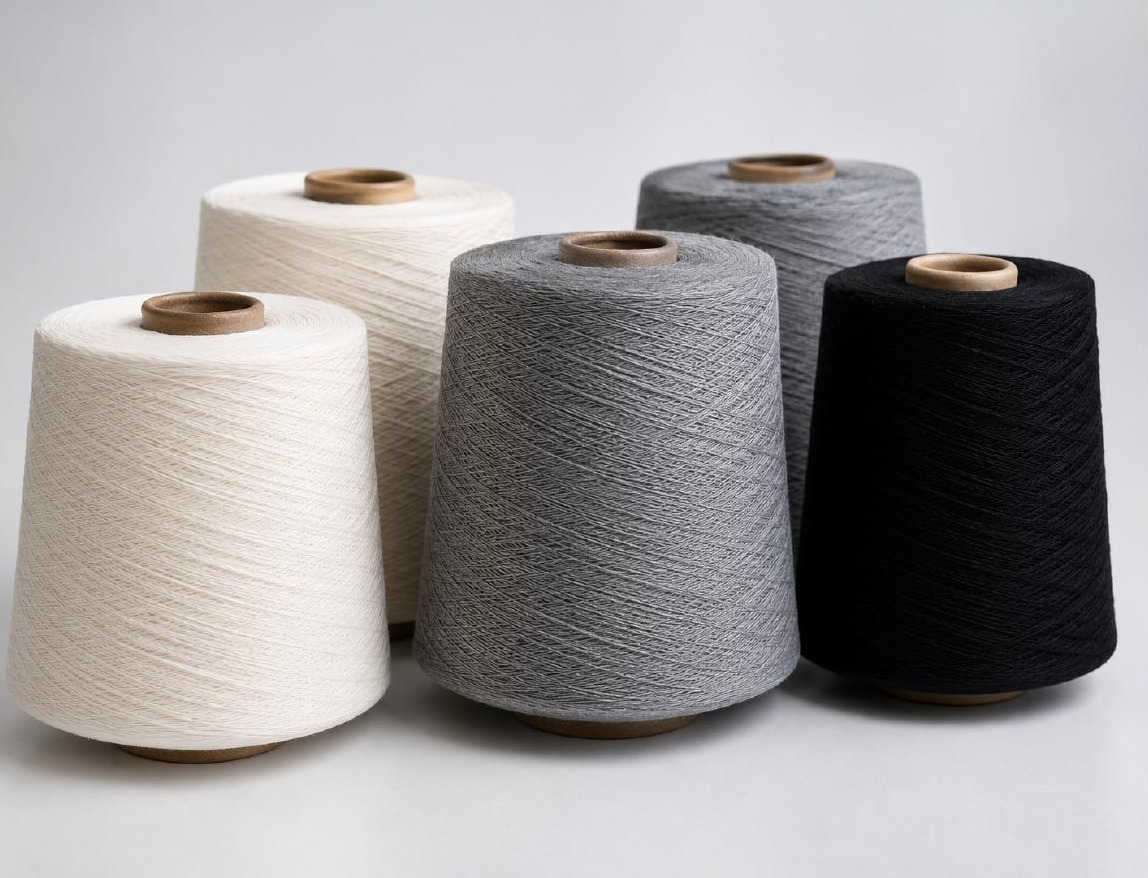 Natural and blended cotton yarn cones